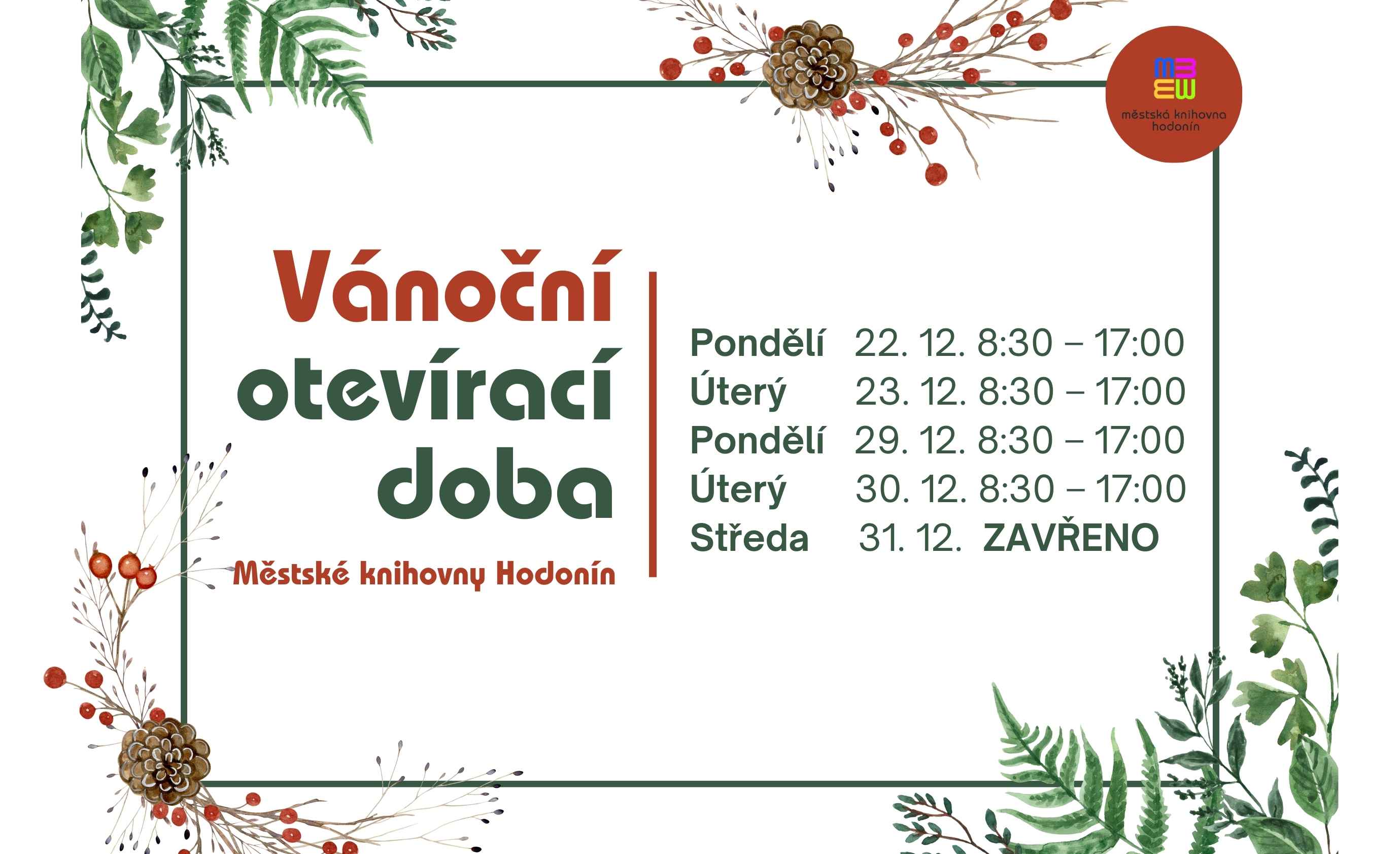 Vánoční otevírací doba